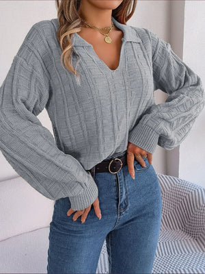 VILZSTUDIOS Cozy Knitted Plaid Sweater