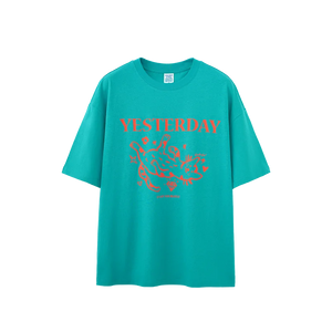 VILZSTUDIOS Blue Green Color Block Cat T-Shirt