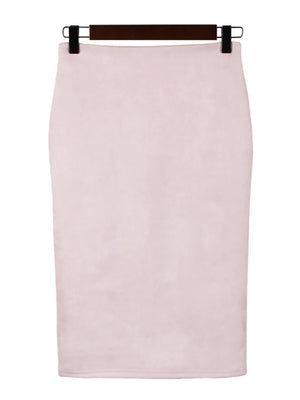 VILZSTUDIOS High Waist Suede Pencil Skirt