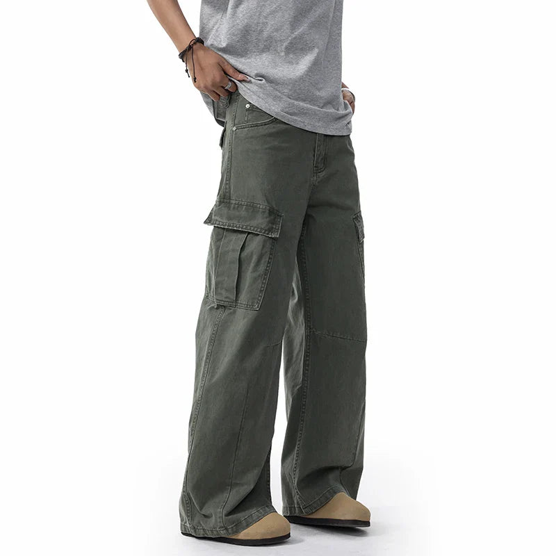 VILZSTUDIOS Loose Casual Pure Cotton Cargo Pants