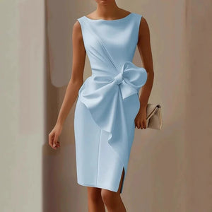 VILZSTUDIOS Elegant Hollow Bowknot Sleeveless Mini Dress