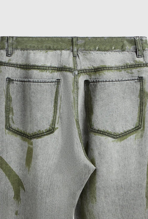 VILZSTUDIOS Hand-Painted Wide Leg Denim Jeans