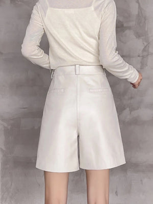 VILZSTUDIOS Basic PU Leather Shorts