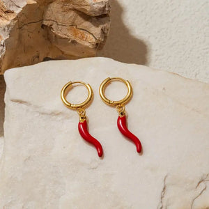 VILZSTUDIOS Women Red Chili Pepper Drop Earring