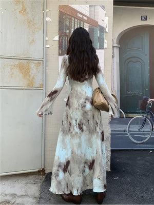 VILZSTUDIOS Pleated French Designer Maxi Dress