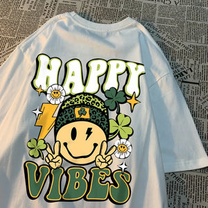 VILZSTUDIOS Happy Vibes Round Neck T-Shirt
