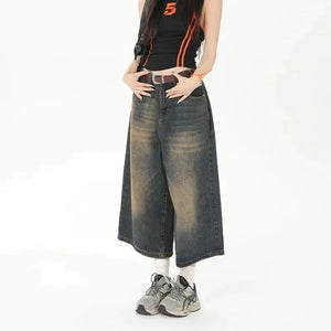 VILZSTUDIOS Dark Washed High Waisted Jorts