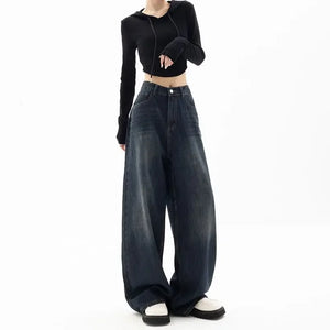 VILZSTUDIOS Retro Loose High Waist Wide Jeans