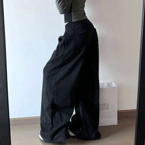 VILZSTUDIOS Black Oversized Fleece Joggers Pants