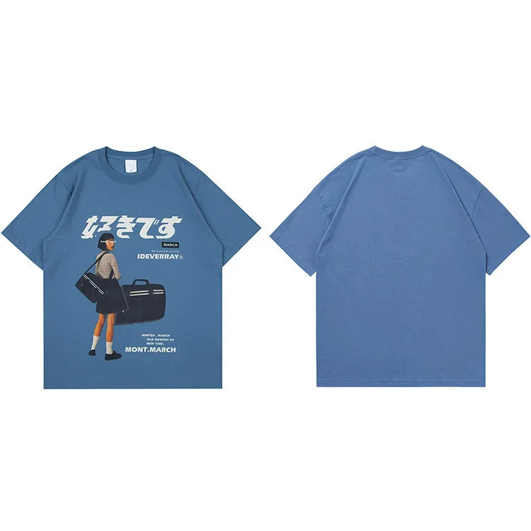 VILZSTUDIOS Japanese Graphic Casual Loose T-Shirt