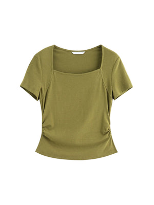 VILZSTUDIOS Slim Fit Square Neck T-Shirt