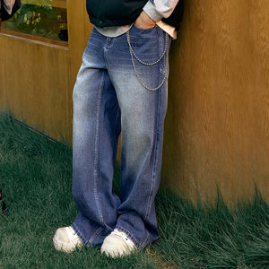 VILZSTUDIOS Retro Washed Stretch Straight Leg Jeans