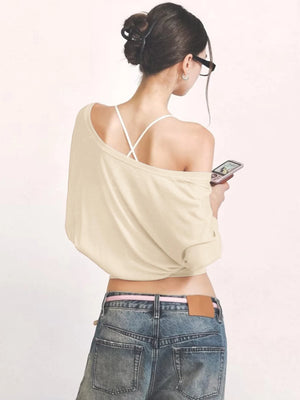 VILZSTUDIOS Sexy V-Neck Slim-Fit Long Sleeve Top