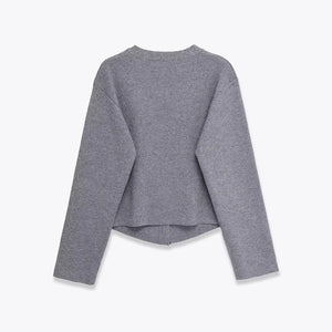 VILZSTUDIOS Elegant Solid V-Neck Knitted Cardigan