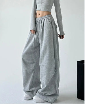 VILZSTUDIOS Gray Wide Leg Drawstring Pants