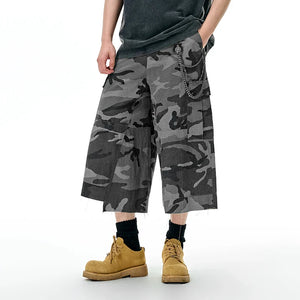 VILZSTUDIOS Trendy Plaid Camo Cargo Jorts