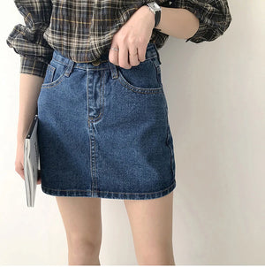 VILZSTUDIOS Retro Slim Mini Denim Skirt
