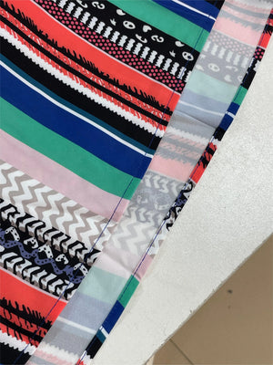 VILZSTUDIOS Striped Print One Shoulder Summer Dress