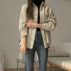 VILZSTUDIOS Cozy Corduroy Loose Fit Shirt