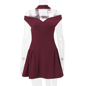 VILZSTUDIOS Off-shoulder Backless Sexy Mini Dress