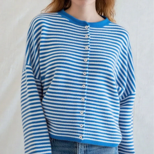 VILZSTUDIOS Casual Striped Knitted Cardigan