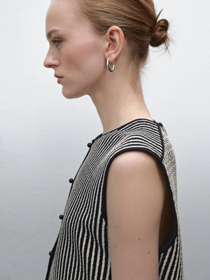 VILZSTUDIOS Chic Striped Knitted Vest