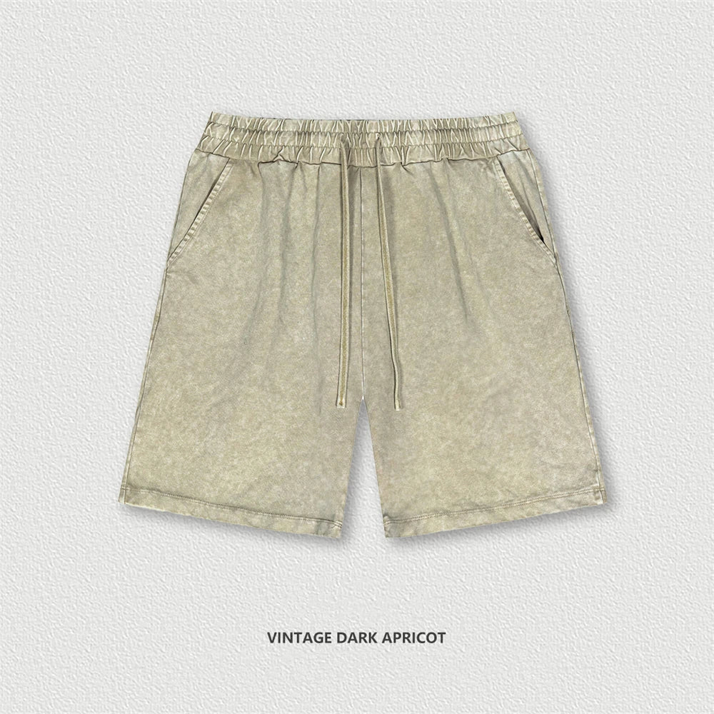 VILZSTUDIOS Vintage Distressed Plush Cotton Sport Shorts
