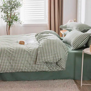 VILZSTUDIOS Soft Plaid Queen Size Duvet Bedding Set