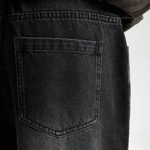 VILZSTUDIOS Black Graphic High Street Wide Jeans