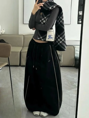 VILZSTUDIOS Chic Striped Oversized Parachute Pants
