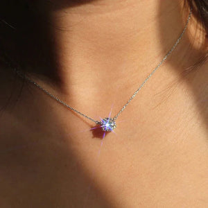 VILZSTUDIOS Simple Stylish Round Cubic Zircon Pendant Necklace