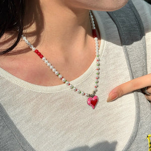 VILZSTUDIOS Unique Copper Alloy Pearl Pendant Necklace