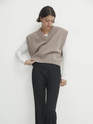 VILZSTUDIOS Oversized V-Neck Woven Vest