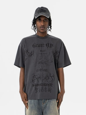 VILZSTUDIOS Letter Print Loose T-Shirt