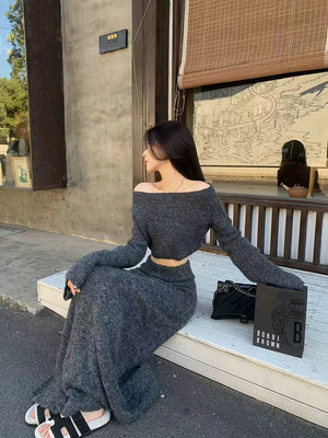 VILZSTUDIOS Stylish Knit Sweater and Skirt Set