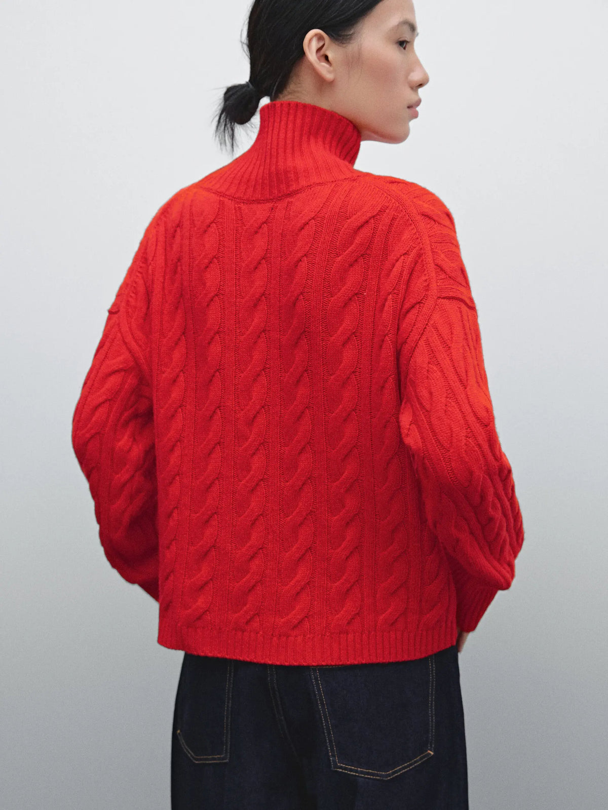 VILZSTUDIOS Red Tweed High Neck Sweater