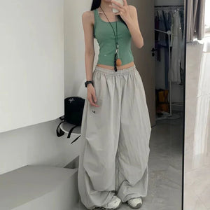 VILZSTUDIOS Trendy Oversized Black Wide Leg Pants
