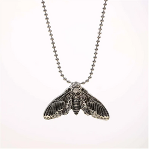 VILZSTUDIOS Gothic Skull Moth Charm Necklace