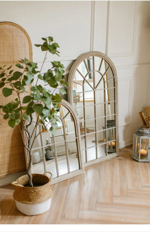 VILZSTUDIOS Huohan retro fake window decoration French wall-mounted mirror floor-to-ceiling fitting entrance living room fireplace mirror B