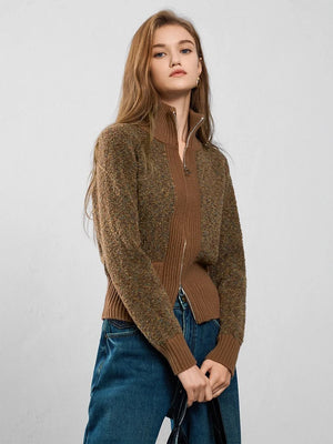 VILZSTUDIOS Cozy Wool Knit Zip Cardigan