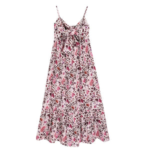 VILZSTUDIOS Zebra Print Spaghetti Strap Backless Dress