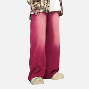 VILZSTUDIOS Washed Straight Wide Leg Casual Pants