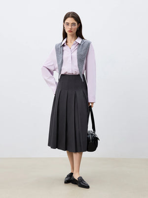 VILZSTUDIOS Blocked Shawl Casual Shirt