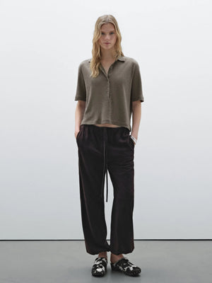VILZSTUDIOS Knitted Polo Cropped T-Shirt