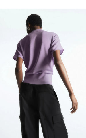 VILZSTUDIOS Lavender Knitted Polo T-Shirt