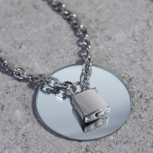VILZSTUDIOS Chunky Stainless Steel Padlock Chain Necklace