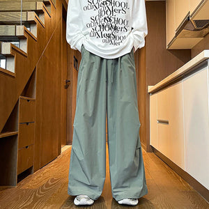 VILZSTUDIOS Solid Color Wide Leg Parachute Pants