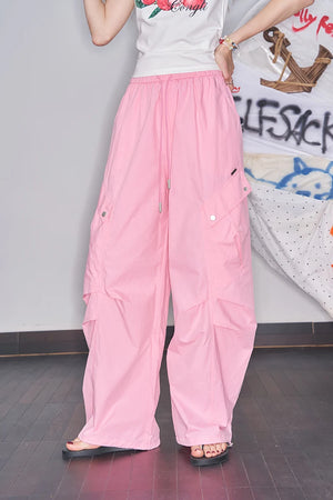 VILZSTUDIOS Pink Casual Wide Leg Pants