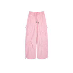 VILZSTUDIOS Pink Casual Wide Leg Pants