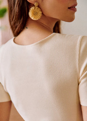 VILZSTUDIOS Slim Cross Knot V-Neck Blouse